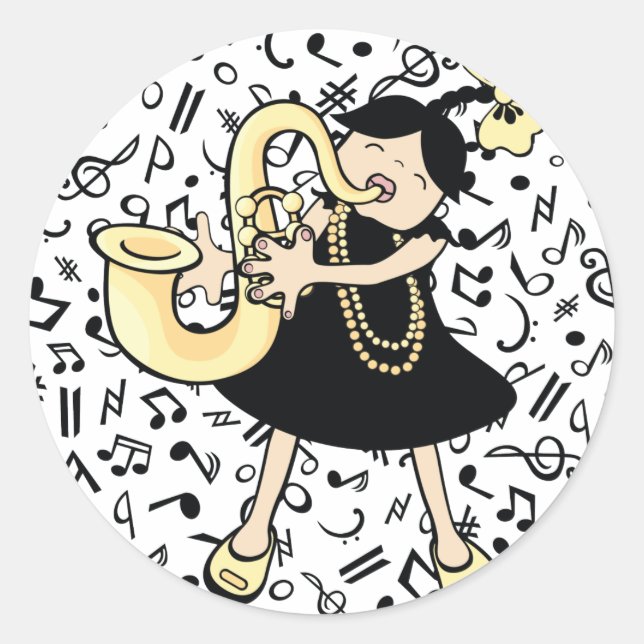 sax baby classic round sticker (Front)