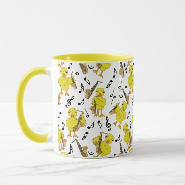 Sax Chick Saxophones Music Notes Mug (Left)