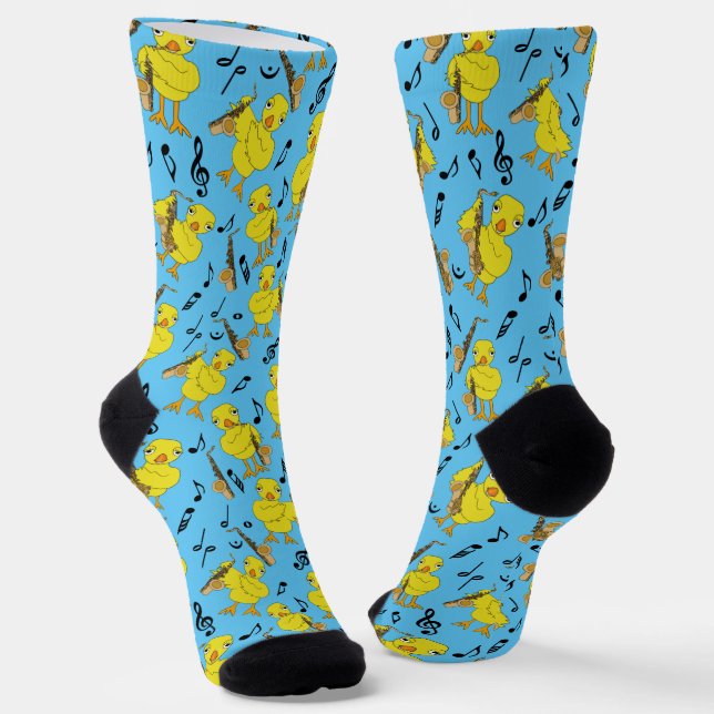 Sax Chick Saxophones Music Notes Socks (Angled)