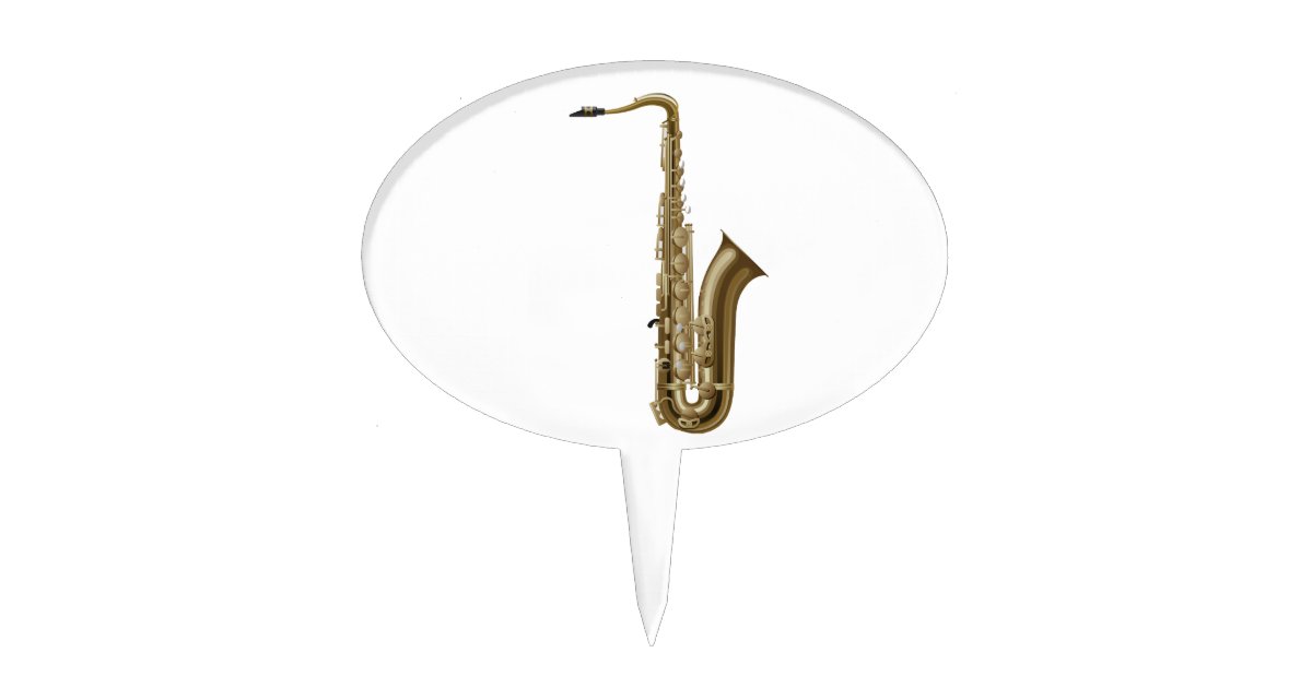 Sax Facing Right Graphic Cake Topper Zazzle