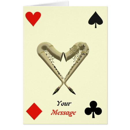 Sax Of Hearts - Diamond, Spade, Club Playing Card