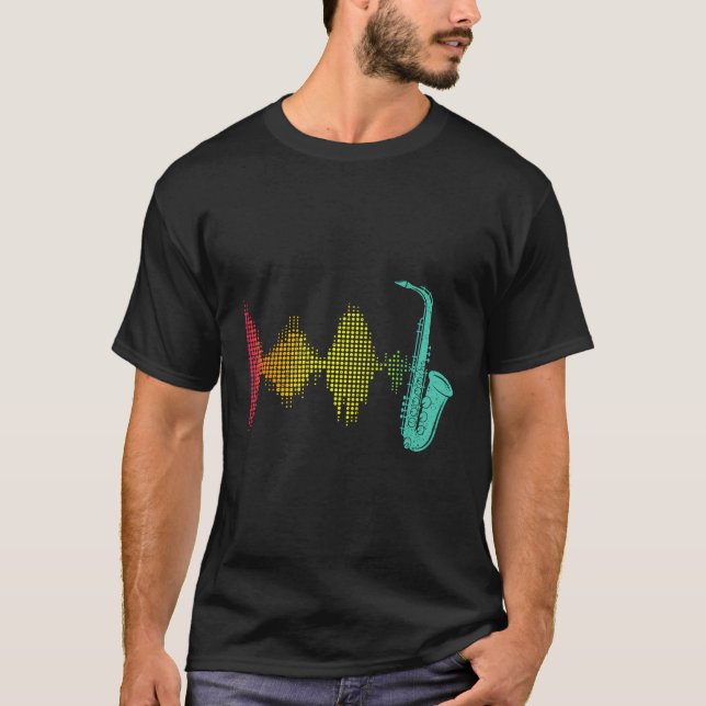 Sax Player Soundwave Jazz Lover Saxophonist Saxoph T-Shirt (Front)