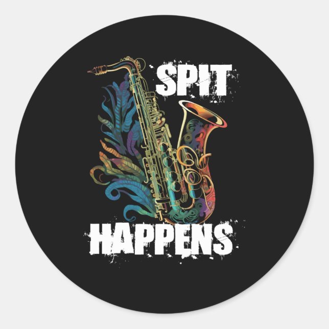 Sax Players Classic Round Sticker (Front)