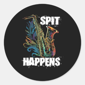Sax Players Classic Round Sticker