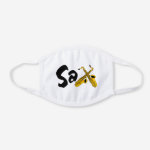 Sax Saxophones White Cotton Face Mask