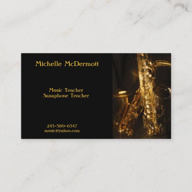 Saxaphone Business Card (Front)