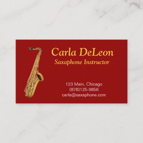 Saxaphone Business Card