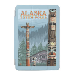 Saxman Totem Village Vintage Travel Poster iPad Mini Cover