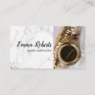 Saxofone Music Instructor Business Card