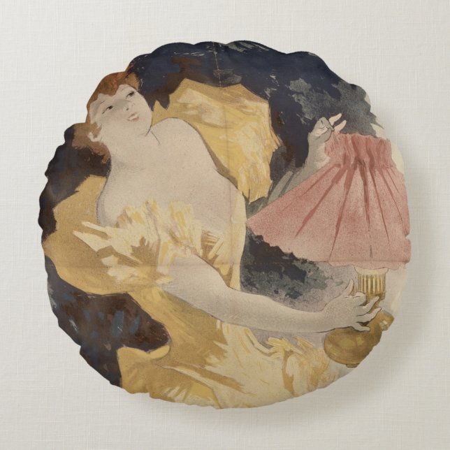 Saxoleine , France 1890's Round Pillow (Front)