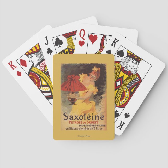 Saxoleine Lamp Oil Red Lampshade Poker Cards (Back)