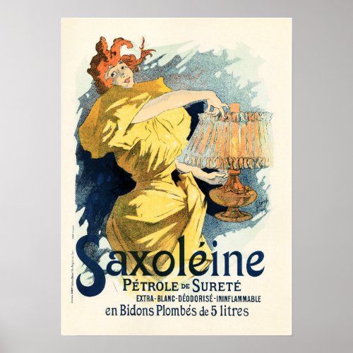 SAXOLEINE OIL LAMP Old French Poster Advertisement