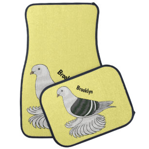 Saxon Shield pigeon bird cartoon illustration Car Floor Mat