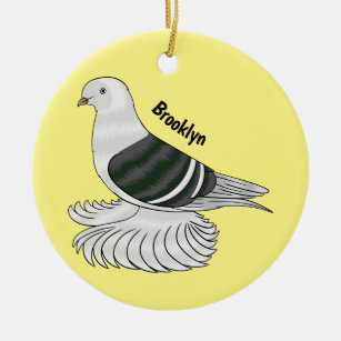 Saxon Shield pigeon bird cartoon illustration Ceramic Ornament