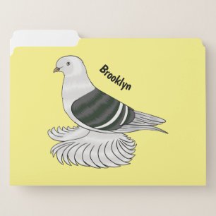 Saxon Shield pigeon bird cartoon illustration File Folder