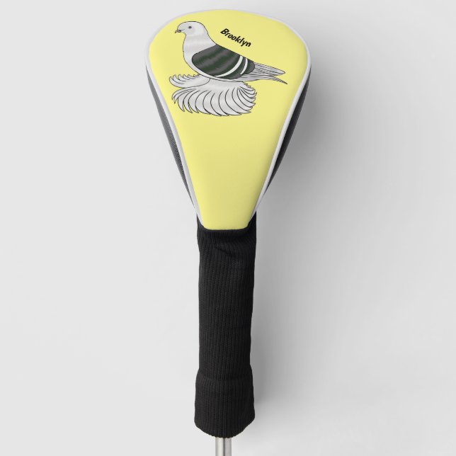 Saxon Shield pigeon bird cartoon illustration  Golf Head Cover (Front)