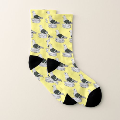 Saxon Shield pigeon bird cartoon illustration Socks