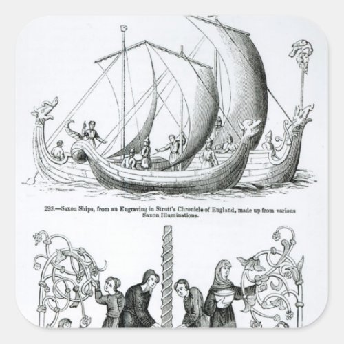 Saxon Ship Square Sticker