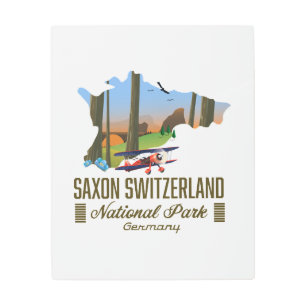 Saxon Switzerland National Park Germany map Metal Print