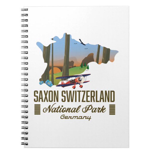 Saxon Switzerland National Park Germany map Notebook (Front)