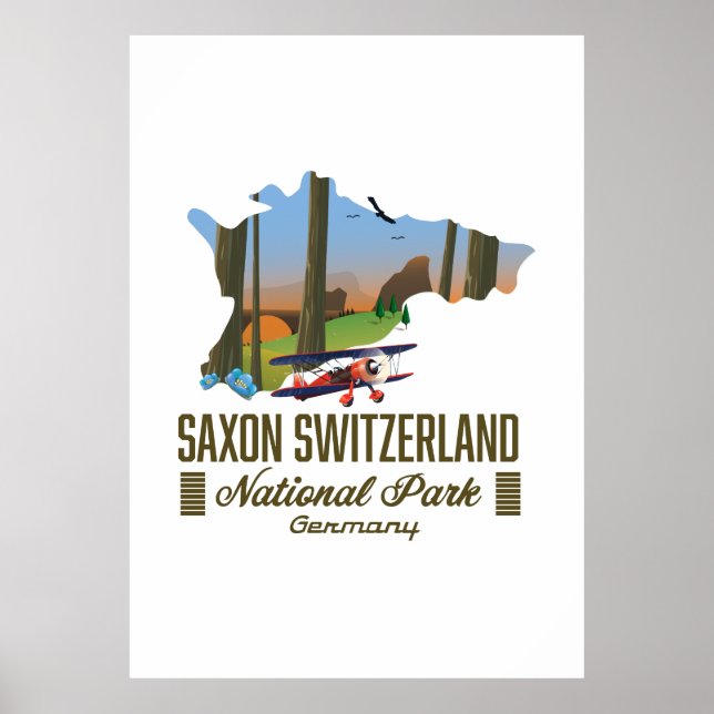 Saxon Switzerland National Park Germany map Poster (Front)