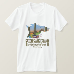 Saxon Switzerland National Park Germany map T-Shirt