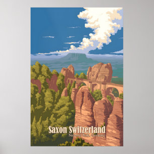 Saxon Switzerland National Park Germany Travel Poster