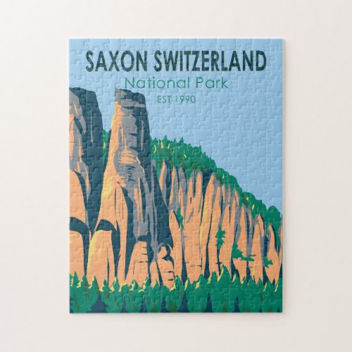 Saxon Switzerland National Park Germany Vintage Jigsaw Puzzle