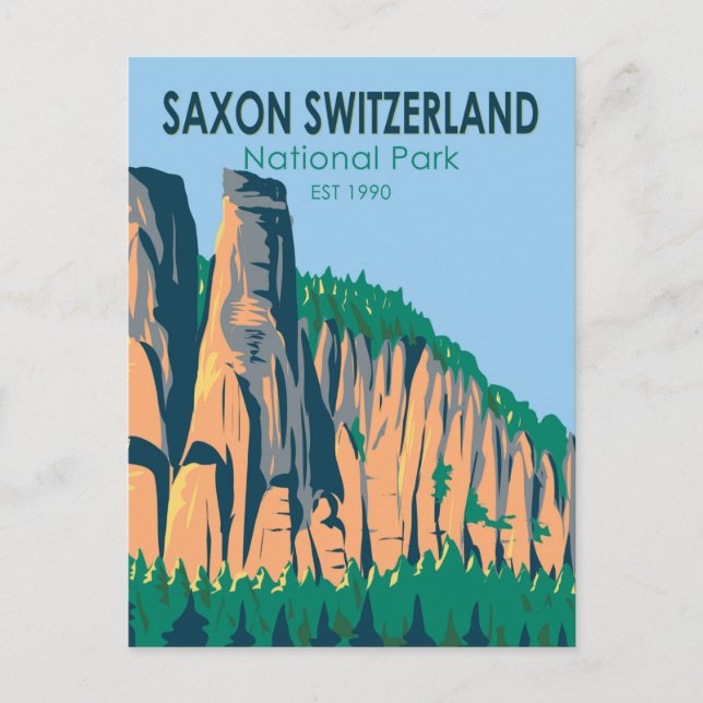 Saxon Switzerland National Park Germany Vintage Postcard (Front)