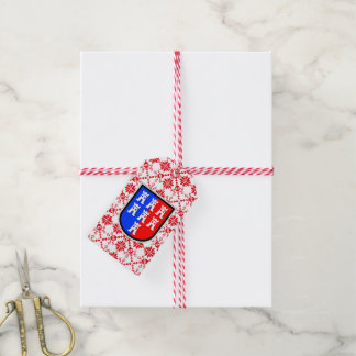 Saxonia Pattern red white Gift Tags