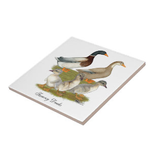 Saxony Duck Family Ceramic Tile