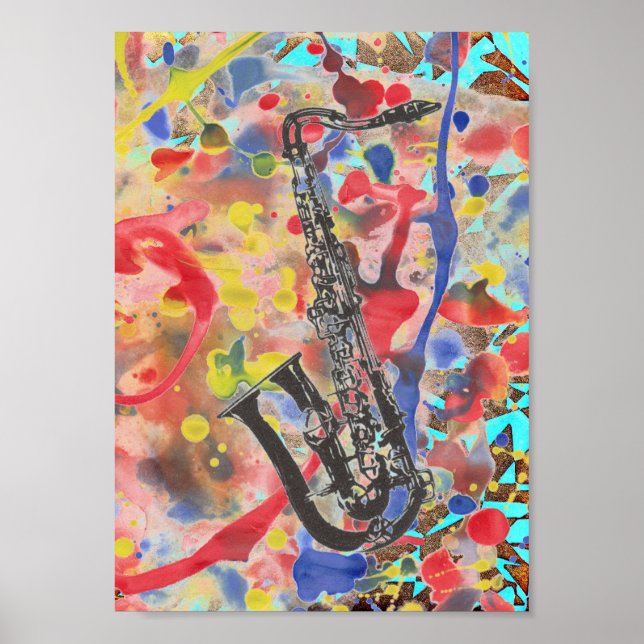 Saxophone Abstract Poster (Front)