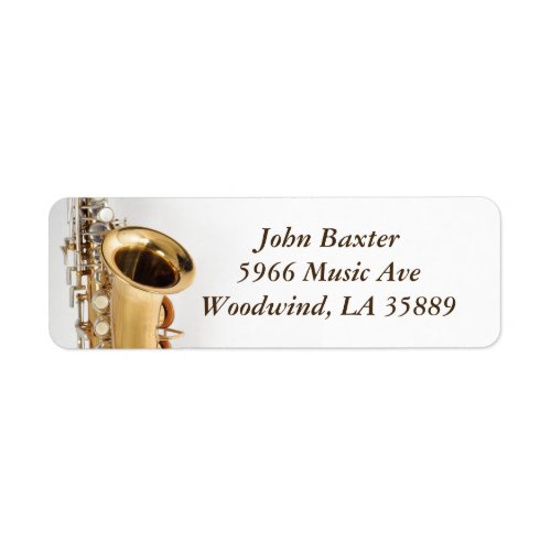 Saxophone address label
