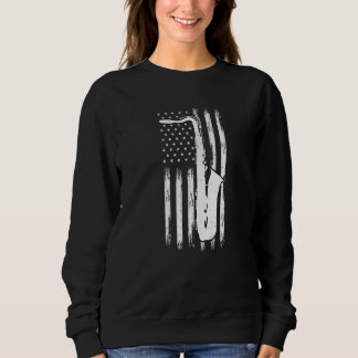 Saxophone America Flag Sax Player Saxophonist Prem Sweatshirt