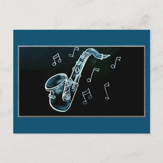 Saxophone And Music Notes (Front)