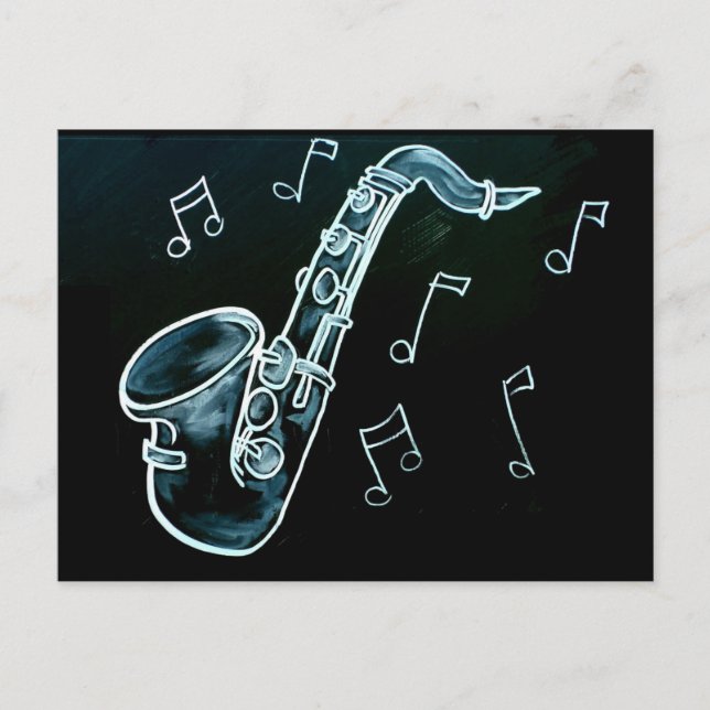 Saxophone And Music Notes (Front)