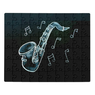 Saxophone And Music Notes Jigsaw Puzzle