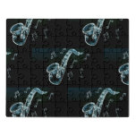 Saxophone And Music Notes Jigsaw Puzzle at Zazzle