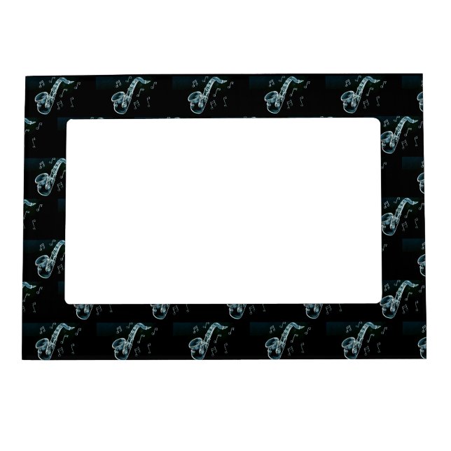 Saxophone And Music Notes  Magnetic Frame (Front)