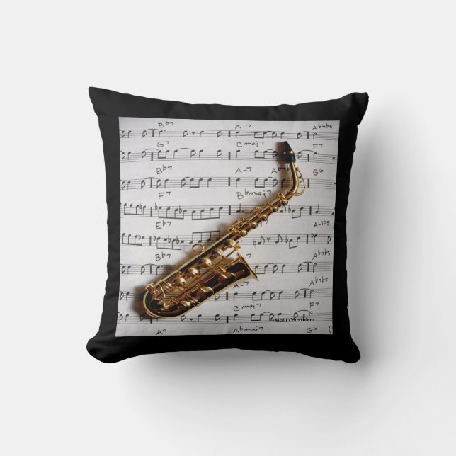 Saxophone and Music Pillow (Front)