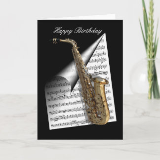 Saxophone and Music sheet Card