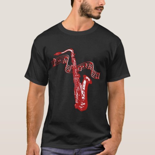 Saxophone and Notes T_Shirt