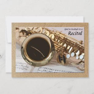Saxophone and Sheet Music Invitation