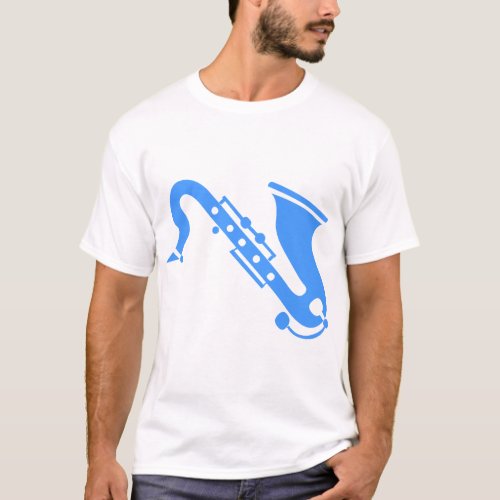 Saxophone _ Baby Blue T_Shirt