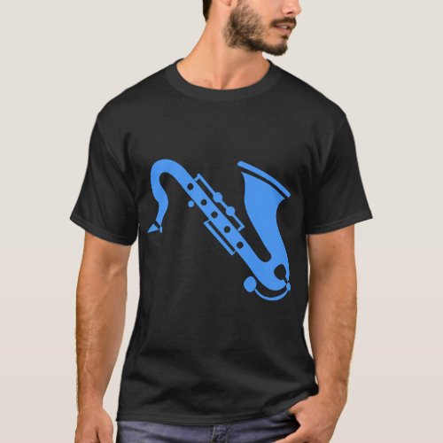 Saxophone _ Baby Blue T_Shirt