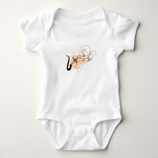 Saxophone Baby Bodysuit (Front)