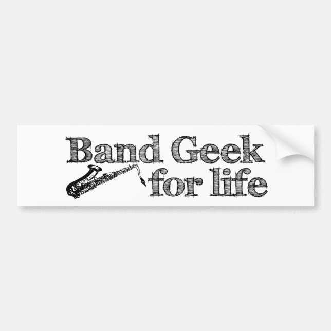 Saxophone Band Geek Bumper Sticker (Front)