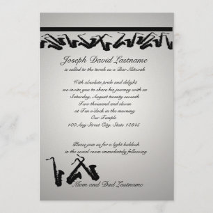 Saxophone Bar Mitzvah Invite