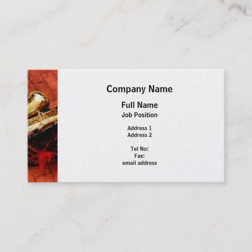 Saxophone Before Parade - Platinum Finish Business Card Templates