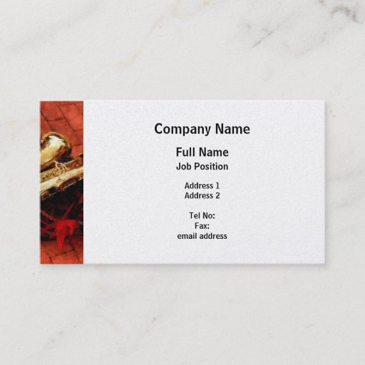 Customizable Saxophone Before Parade - Platinum Finish Business Card Templates